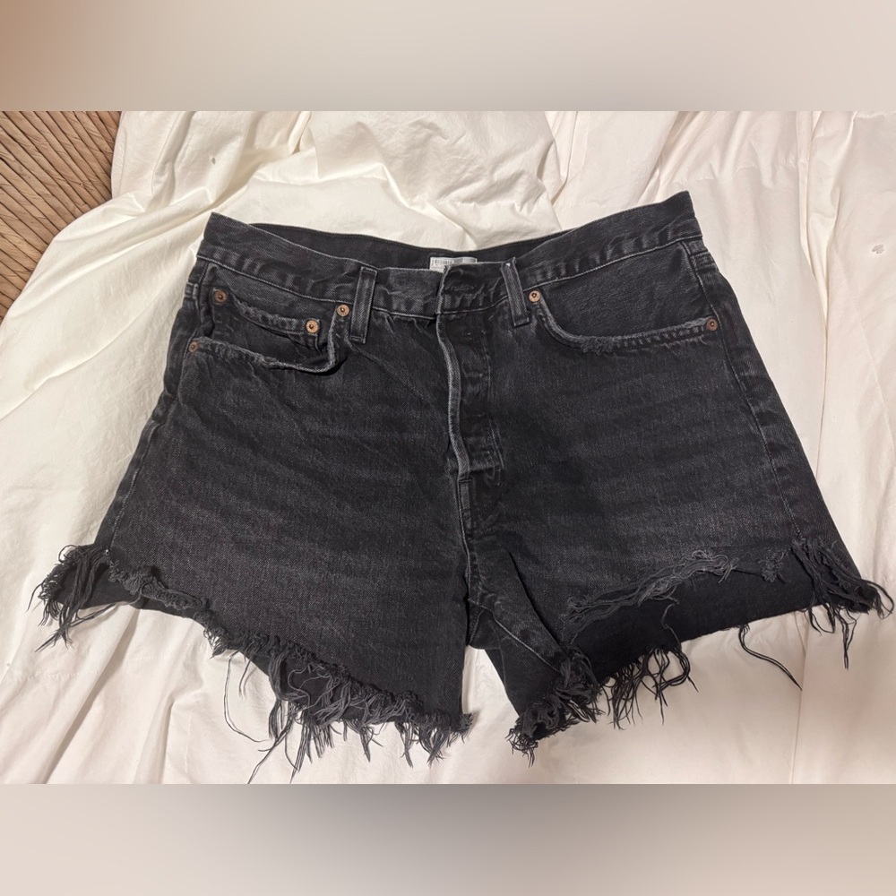 Agolde Parker long black shorts